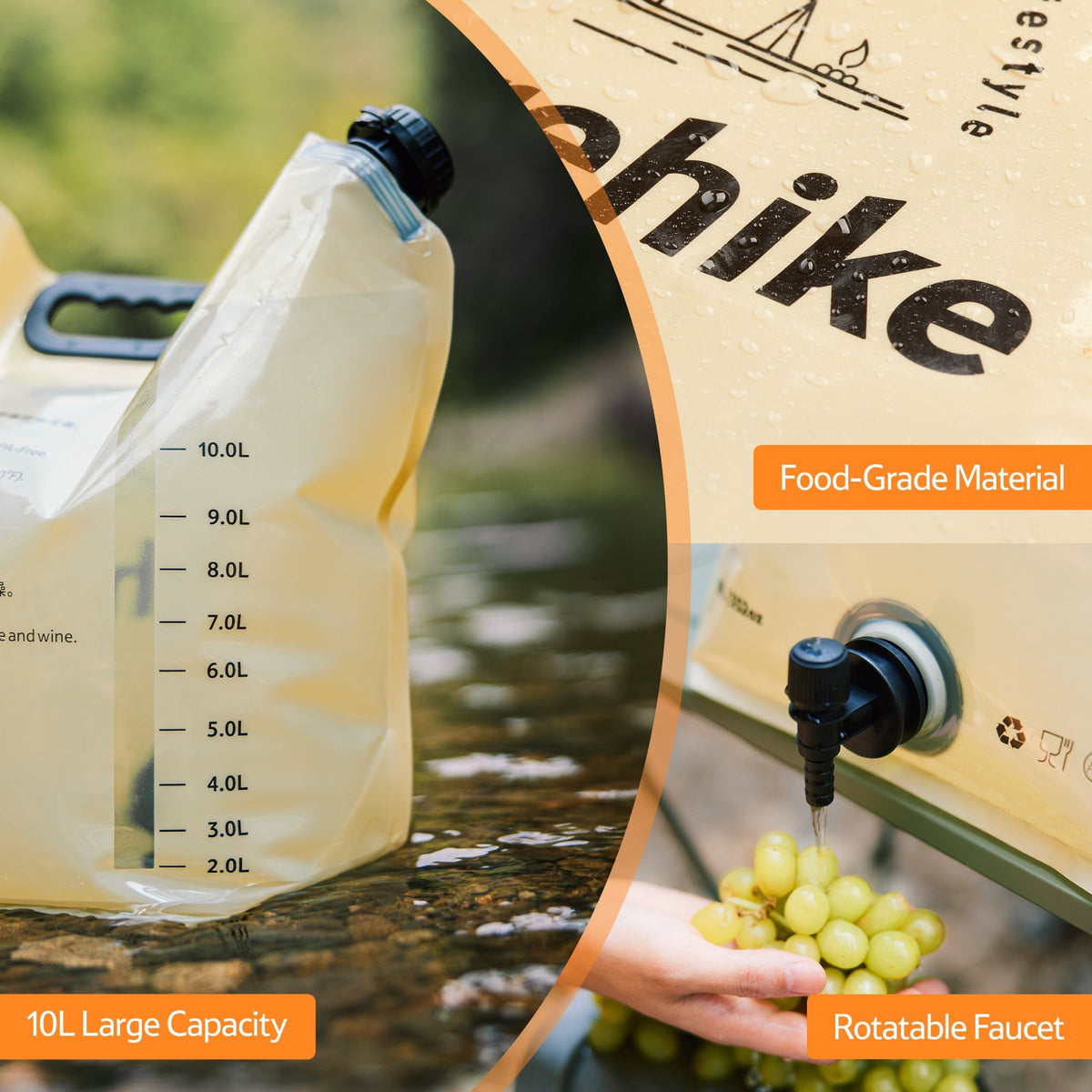 10L Foldable Water Bag with Tap