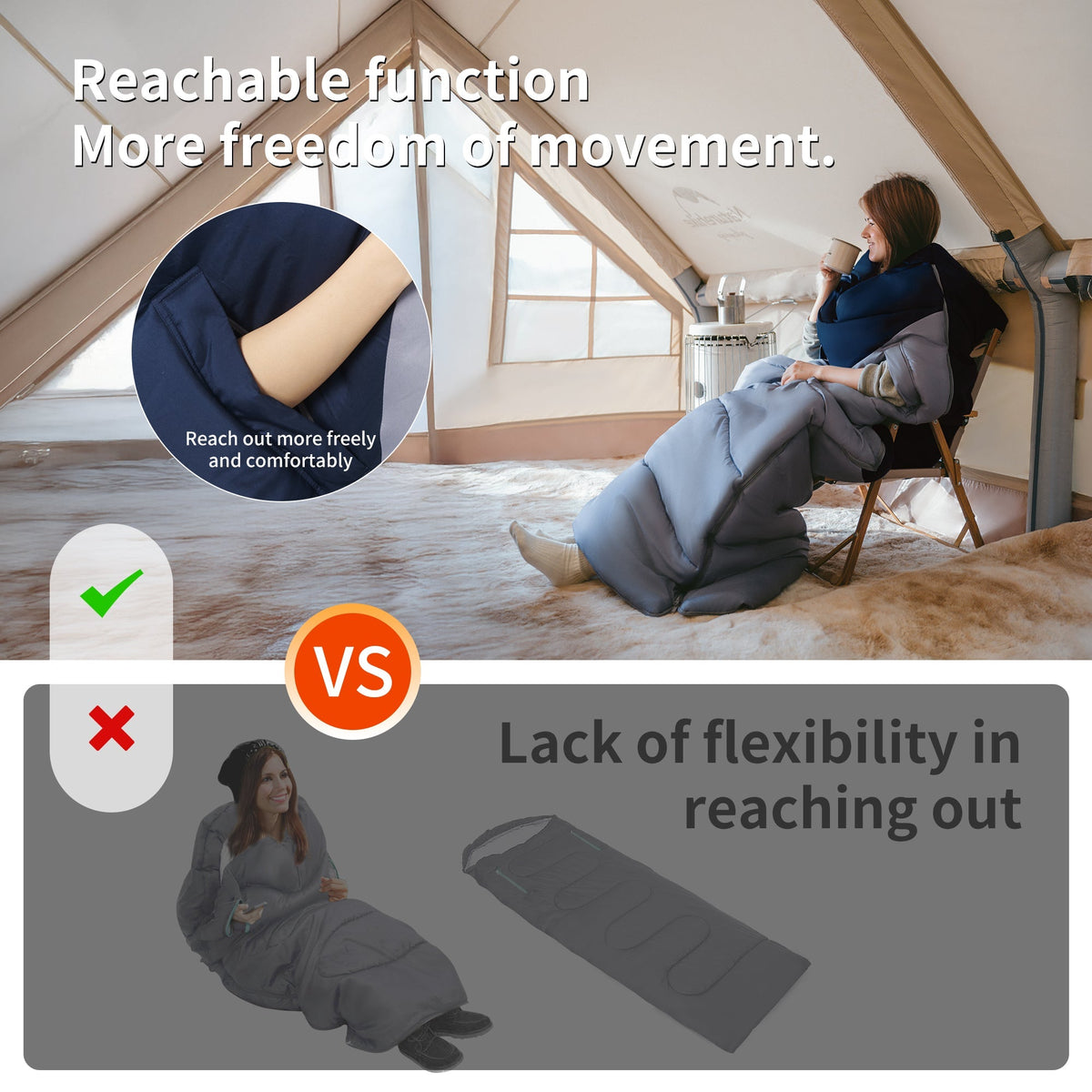Solora™ U250 Hooded Synthetic Sleeping Bag 47°F / 8°C