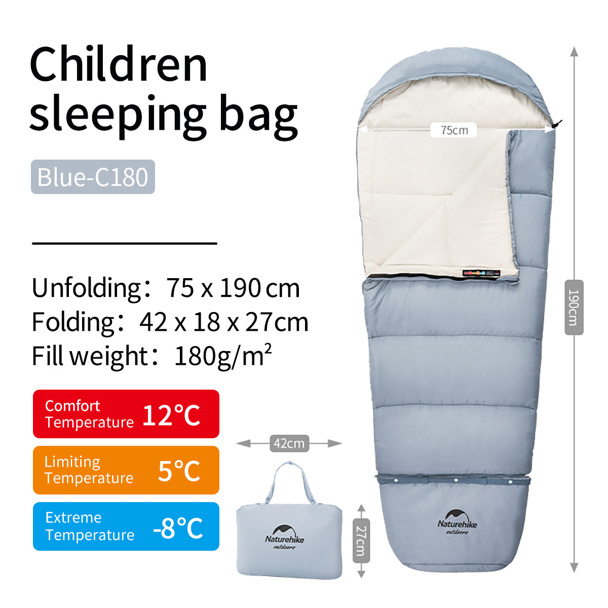 C180 Envelope Kids Sleeping Bag