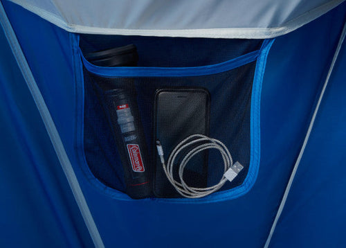 Coleman Camping Tent | 8 Person Montana Cabin Tent with Hinged Door, Blue