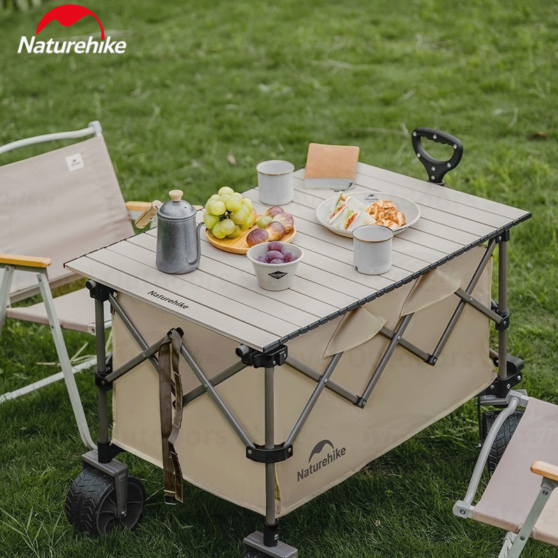 Naturehike Universal Trolley Table Board Portable Lightweight Outdoor Camping Folding Egg Roll Table Style Carbon Steel Picnic Tabletop Heavy Duty