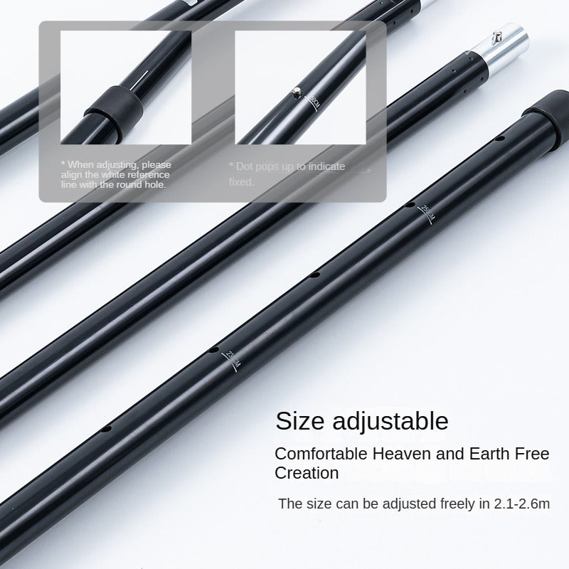Mobi Garden Canopy Rod Support Portable Ultralight Thickened 4 Section Adjustable Awning Canopy Pole 210-260cm Length Lifting Rod Aluminum Alloy Outdoor Camping Equipment