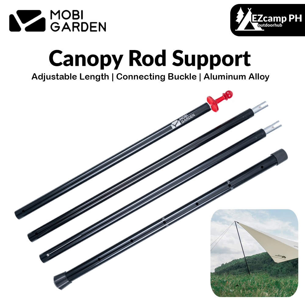 Mobi Garden Canopy Rod Support Portable Ultralight Thickened 4 Section Adjustable Awning Canopy Pole 210-260cm Length Lifting Rod Aluminum Alloy Outdoor Camping Equipment
