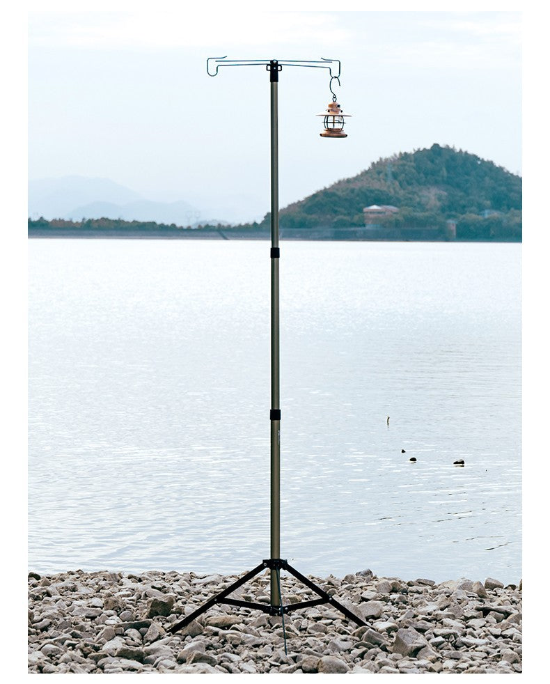Mobi Garden Telescopic Light Stand Portable Retractable Lamp Holder Pole Tripod Stand 2.2m Stretchable Four Gear Telescopic Lantern Light Post Rack