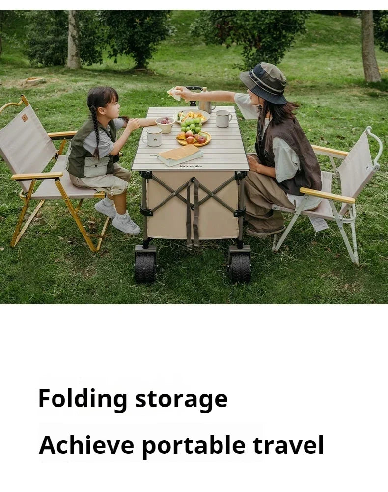 Naturehike Universal Trolley Table Board Portable Lightweight Outdoor Camping Folding Egg Roll Table Style Carbon Steel Picnic Tabletop Heavy Duty