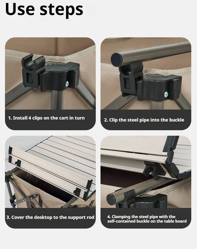 Naturehike Universal Trolley Table Board Portable Lightweight Outdoor Camping Folding Egg Roll Table Style Carbon Steel Picnic Tabletop Heavy Duty