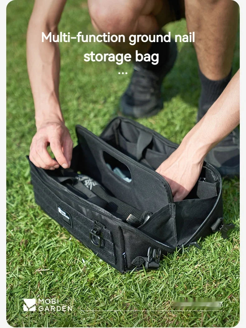 MOBI GARDEN Ground Nail Storage Bag Portable Multi-function 5L Large Space One Second Switch Four Layer Camping Outdoor Partition Box Wear-resistant