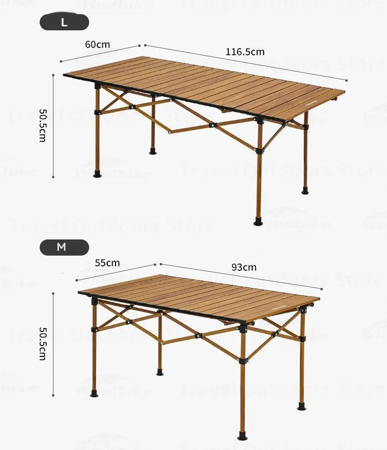 Naturehike Telescopic Folding Table Portable Retractable BBQ Table Outdoor Camping Table Bearing 30kg Aluminum Alloy Table Garden Picnic Party 2 Sizes