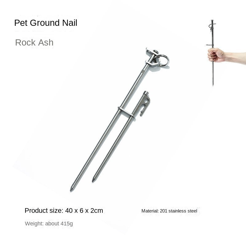 Mobi Garden Pet Ground Nail Portable Lightweight Outdoor Tent Peg For Pets Dog Leash Double Ground Nail Pegs Stake Design Stainless Steel Fixed Nail Camping Accessories