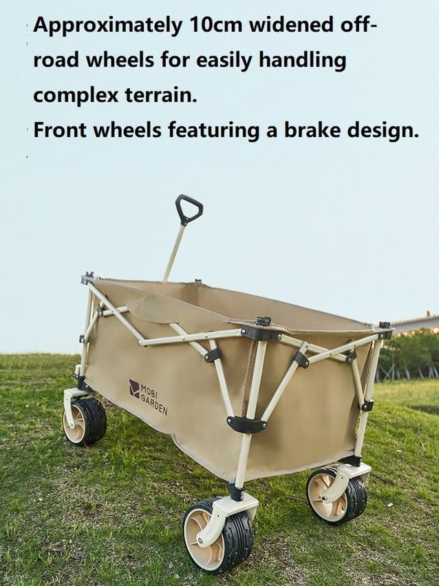 MOBI GARDEN Outdoor Camping trolley - Portable, Four-Way Folding, 200L Capacity Utility Cart