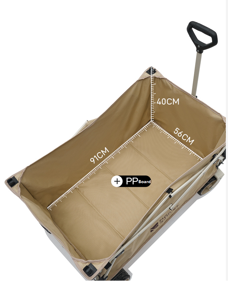 MOBI GARDEN Outdoor Camping trolley - Portable, Four-Way Folding, 200L Capacity Utility Cart