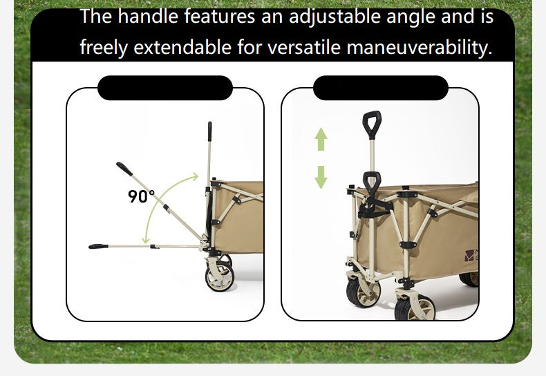 MOBI GARDEN Outdoor Camping trolley - Portable, Four-Way Folding, 200L Capacity Utility Cart